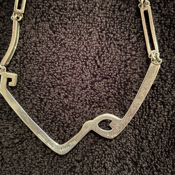 Erika Hult De Corral RIC Geometric Sterling 18” Modernist Necklace. - Picture 4 of 6